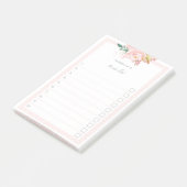 Floral Waterverf Roze Tuin Roos Gecontroleerd Do L Post-it® Notes (Schuin)