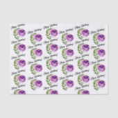 Floral Waterverf Rozen Pattern | Gelukkige verjaar Tissuepapier (Voorkant)