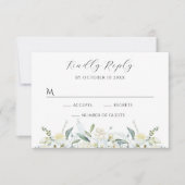 Floral-waterverf RSVP Kaartje (Voorkant)