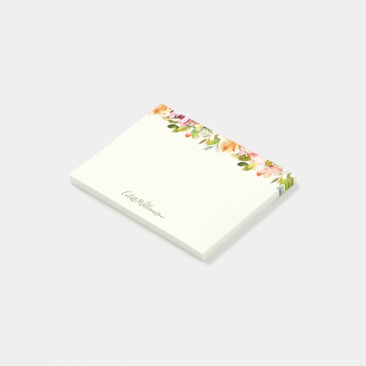 Floral Waterverf Rustic Country Art Specialized Post-it® Notes (Schuin)