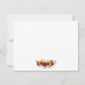 Floral Waterverf Rustic Sunflower Burgundy Notitiekaartje (Achterkant)
