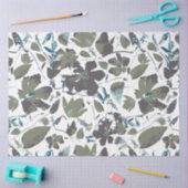 Floral Waterverf Sage Blauwgroen Blues Pattern Tissuepapier (Craft)