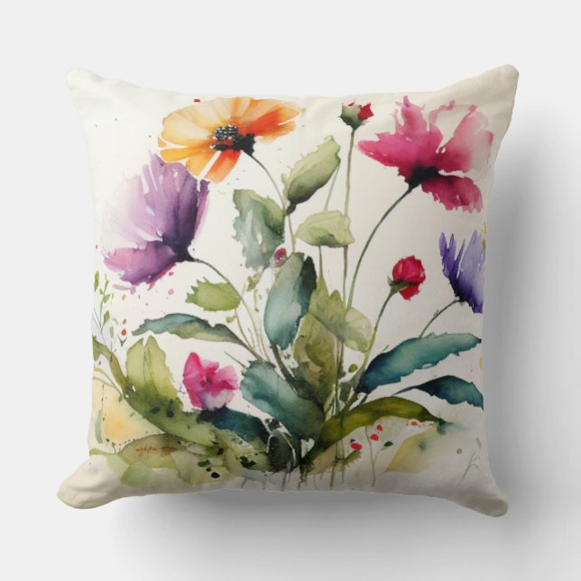 Floral Waterverf schilderen Kussen (Voorkant)
