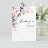 Floral Waterverf Script Baby shower Bedankkaart (Staand voorkant)