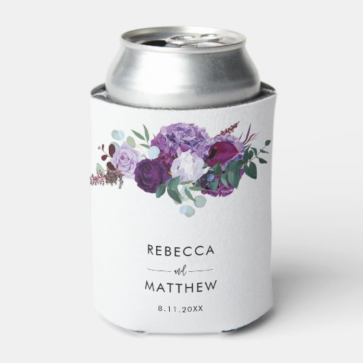 Floral Waterverf Script bruiloft Blikjeskoeler (Blikje Voorkant)