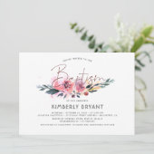 Floral Waterverf Script Elegant Baptisme Kaart (Staand voorkant)