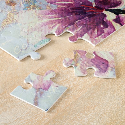  floral waterverf script, maritime oam & gold legpuzzel (Zijkant)