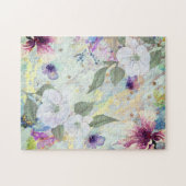 floral waterverf script, maritime oam & gold legpuzzel (Horizontaal)