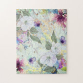 floral waterverf script, maritime oam & gold legpuzzel (Verticaal)