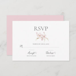 Floral Waterverf Script Pastel Pink Weddenschap RS RSVP Kaartje