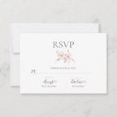 Floral Waterverf Script Pastel Pink Weddenschap RS RSVP Kaartje (Voorkant)