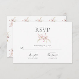 Floral Waterverf Script Pastel Pink Weddenschap RS RSVP Kaartje
