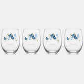 Floral Waterverf Script Vrijgezellenfeest Wijnglas Zonder Voet (Voorkant)