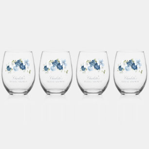 Floral Waterverf Script Vrijgezellenfeest Wijnglas Zonder Voet