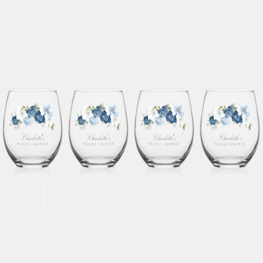 Floral Waterverf Script Vrijgezellenfeest Wijnglas Zonder Voet (Voorkant)