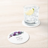 Floral Waterverf Script Wedding Favoriet Ronde Kartonnen Onderzetter (Insitu)