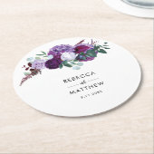 Floral Waterverf Script Wedding Favoriet Ronde Kartonnen Onderzetter (Gebogen)