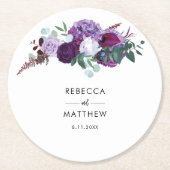Floral Waterverf Script Wedding Favoriet Ronde Kartonnen Onderzetter (Voorkant)