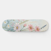 Floral Waterverf Skateboard | botanisch ontwerp (Horizontaal)