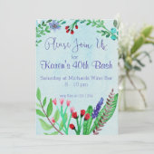 Floral Waterverf sluit zich aan bij ons uitnodigen Kaart (Staand voorkant)