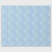 Floral Waterverf Sparkle Pattern Blue Cadeaupapier (Vlak)
