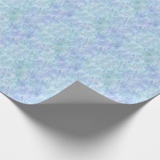 Floral Waterverf Sparkle Pattern Blue Cadeaupapier