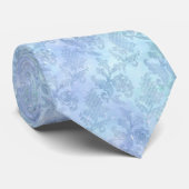 Floral Waterverf Sparkle Pattern Blue Stropdas (Opgerold)