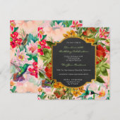 Floral Waterverf Spring Baroque Birthday Gold Kaart (Voorkant / Achterkant)