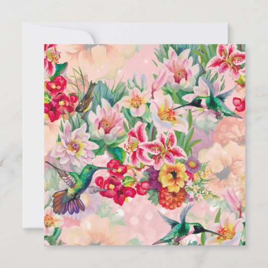 Floral Waterverf Spring Baroque Birthday Gold Kaart (Achterkant)