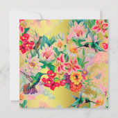 Floral Waterverf Spring Baroque Birthday Gold Kaart (Achterkant)