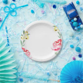 Floral Waterverf Spring Wedding Borden Papieren Bordje (Feest)