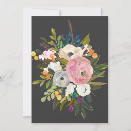 Floral Waterverf Stationery Custom Name Bedankkaart (Voorkant)