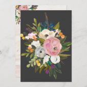 Floral Waterverf Stationery Custom Name Bedankkaart (Voorkant / Achterkant)