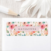 Floral Waterverf Stickers Flowers Name Labels (Insitu)