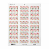 Floral Waterverf Stickers Flowers Name Labels (Full Sheet)