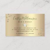 Floral Waterverf Stijlvol Script Girly Modern Gold Visitekaartje (Achterkant)