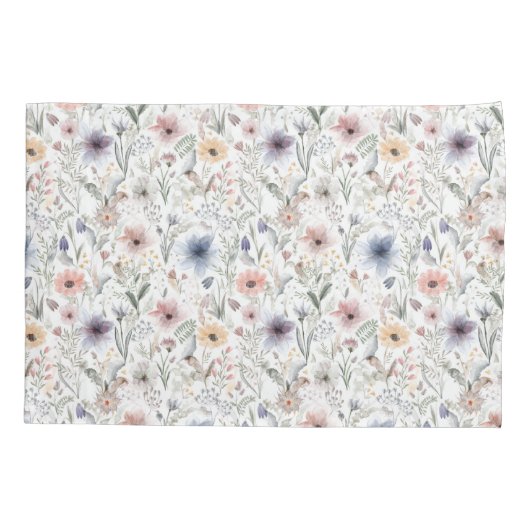 Floral Waterverf Styl Botanical Kussensloop (Achterkant)