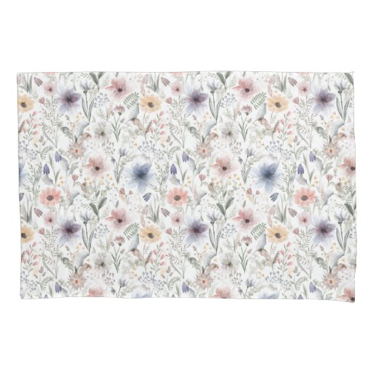 Floral Waterverf Styl Botanical Kussensloop (Voorkant)