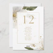 Floral Waterverf Tafelnummer & Zitplaatsen Kaart (Achterkant)