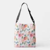 Floral Waterverf Tas Flowers Crossbody Bag (Achterkant)