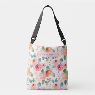 Floral Waterverf Tas Flowers Crossbody Bag