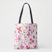 Floral-Waterverf Tote Bag (Voorkant)