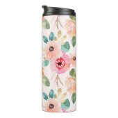 Floral Waterverf Travel Mug Drink Thermal Tumbler Thermosbeker (Geroteerd rechts)