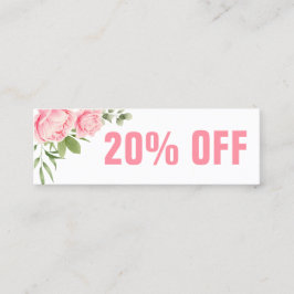 Floral waterverf trendy roze roze roze kaart mini visitekaartje