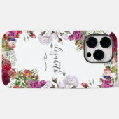Floral Waterverf tuinbloemen monogram Case-Mate iPhone Case (Achterkant (horizontaal))