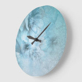 *~* Floral Waterverf Turquoise Glitter Celestial Grote Klok (Hoek)