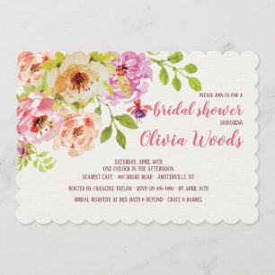 Floral Waterverf Uitnodiging #1