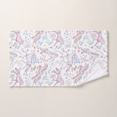 Floral Waterverf Unicorn Pattern Bad Handdoek (Handdoek)