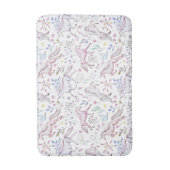 Floral Waterverf Unicorn Pattern Badmat (Voorkant Verticaal)