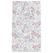 Floral Waterverf Unicorn Pattern Klein Cadeauzakje (Voorkant)